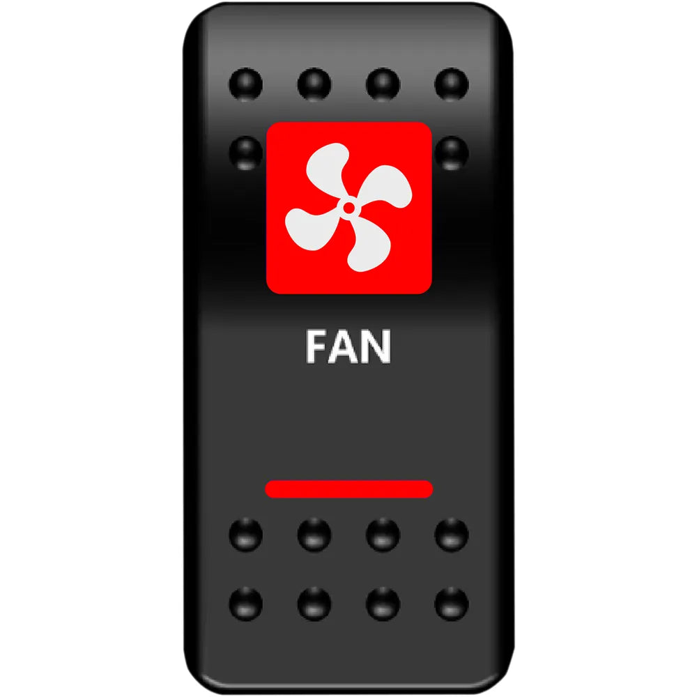 Rocker Switch - Fan - Red