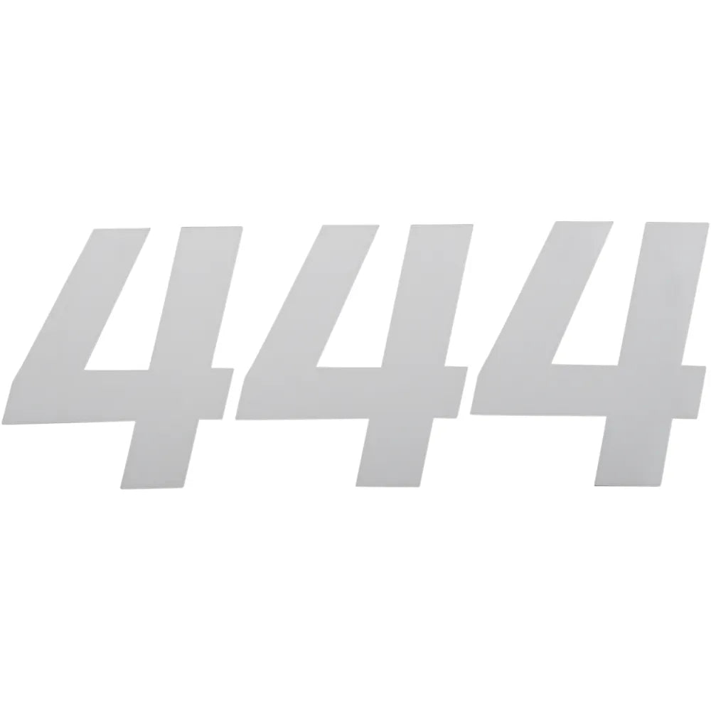 Race Number Plate - #4 - White - 4"