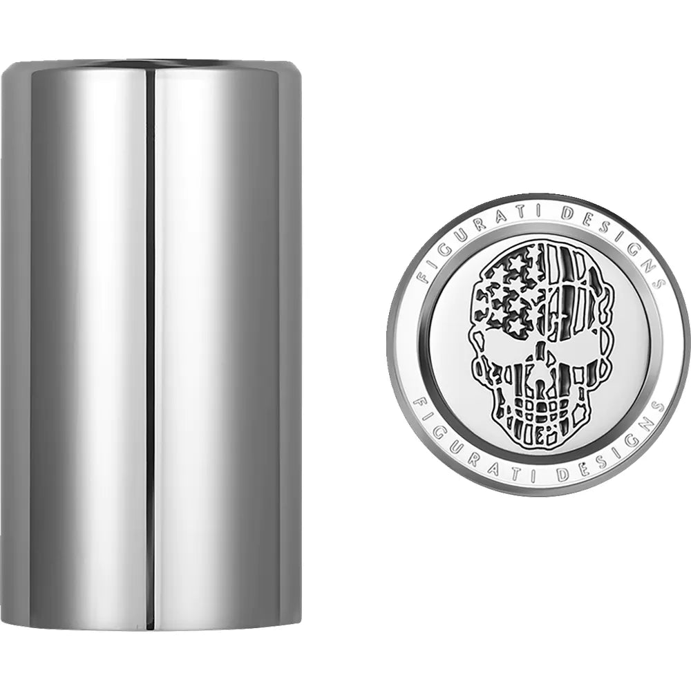 Cubiertas de acoplamiento - Cubiertas de acoplamiento - Calavera con bandera estadounidense - Corte en contraste - Plata