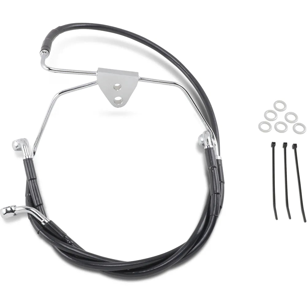 Brake Line - Front - Black - +2" - FLH '96-'07