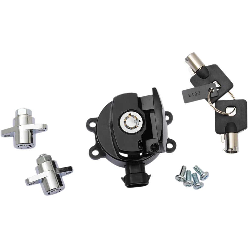 Side Hinge Ignition Switch with Saddlebag Lock - Gloss Black