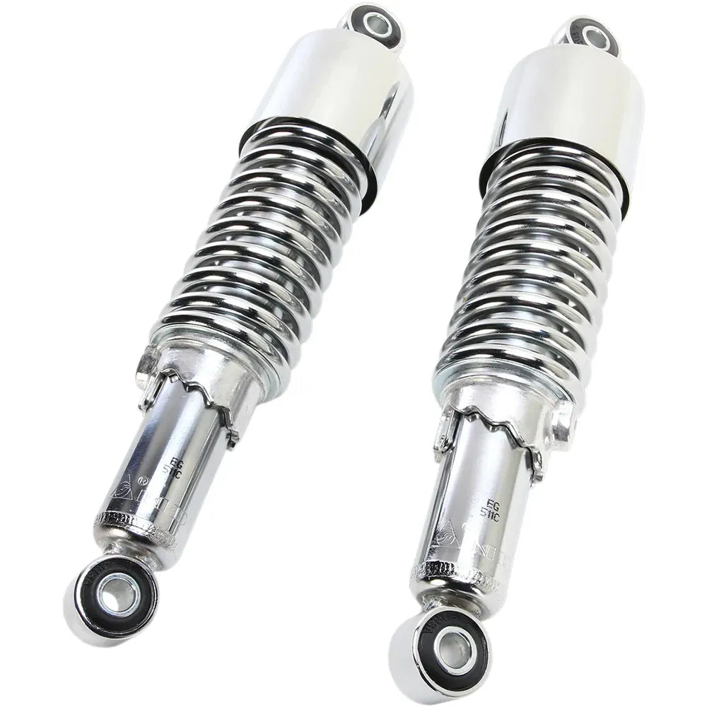 Custom Shorty Shocks with Shroud - Chrome Body/Chrome Spring Finish - Eye Lowering