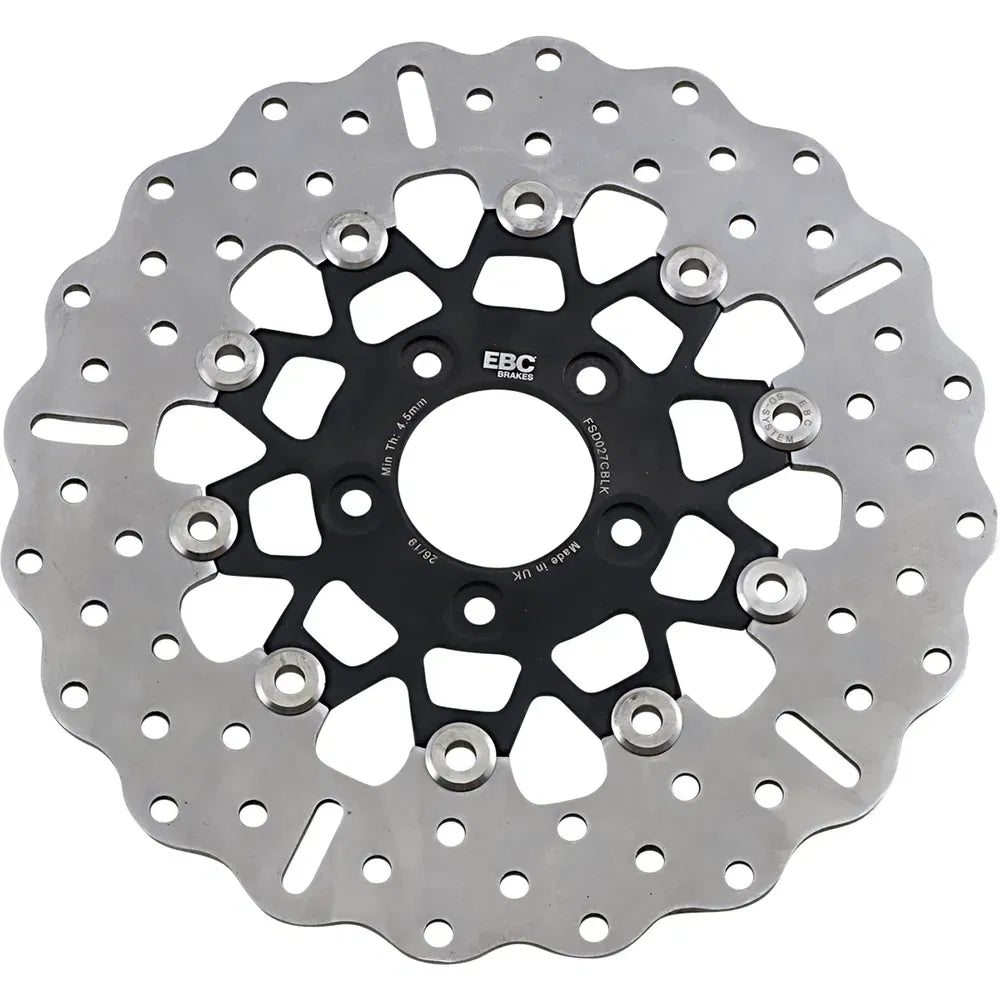 Rotor de freno delantero de acero inoxidable serie FSD para Big Twins - Rotor de freno - Portador negro