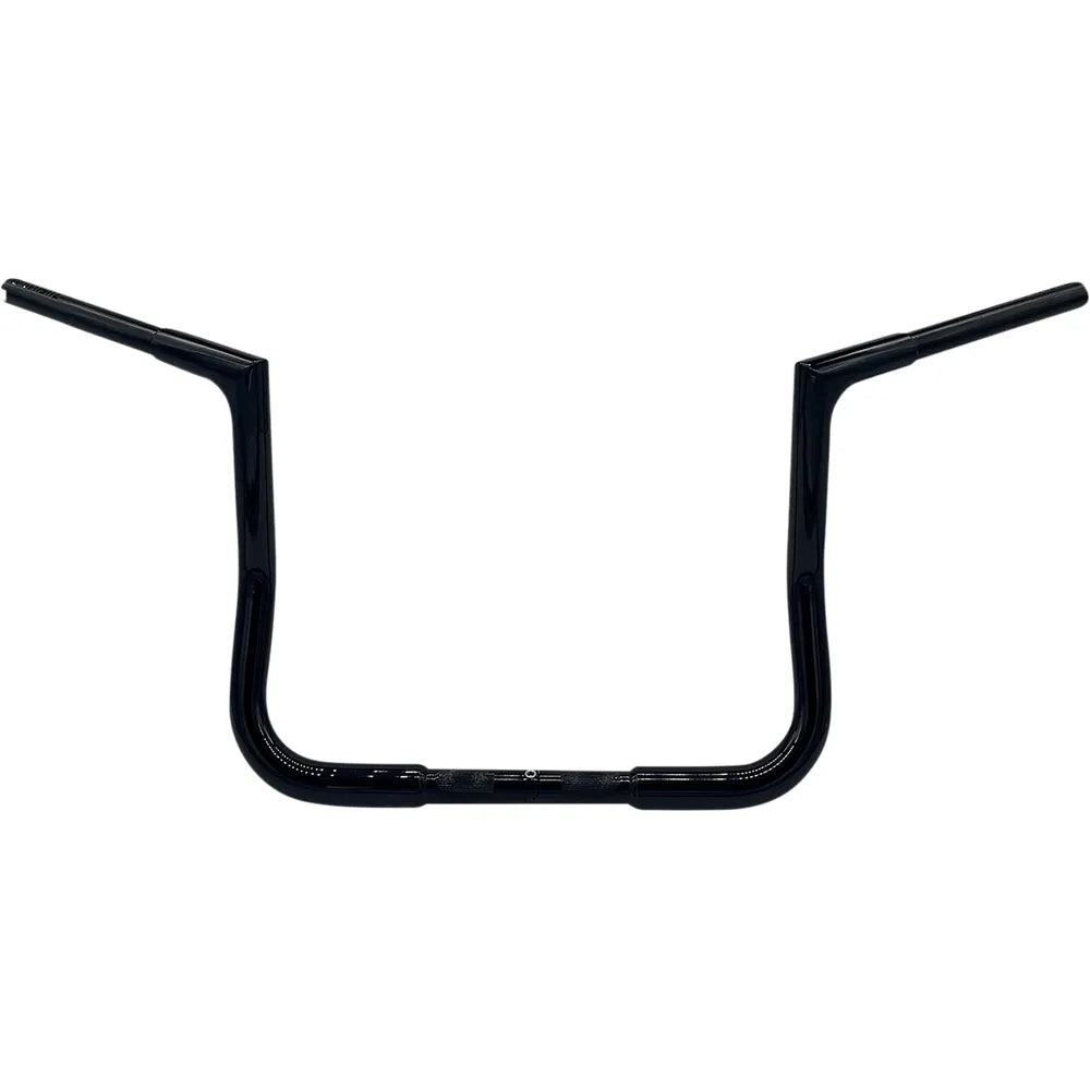 12" Black 1-1/4" Flat Top Handlebar