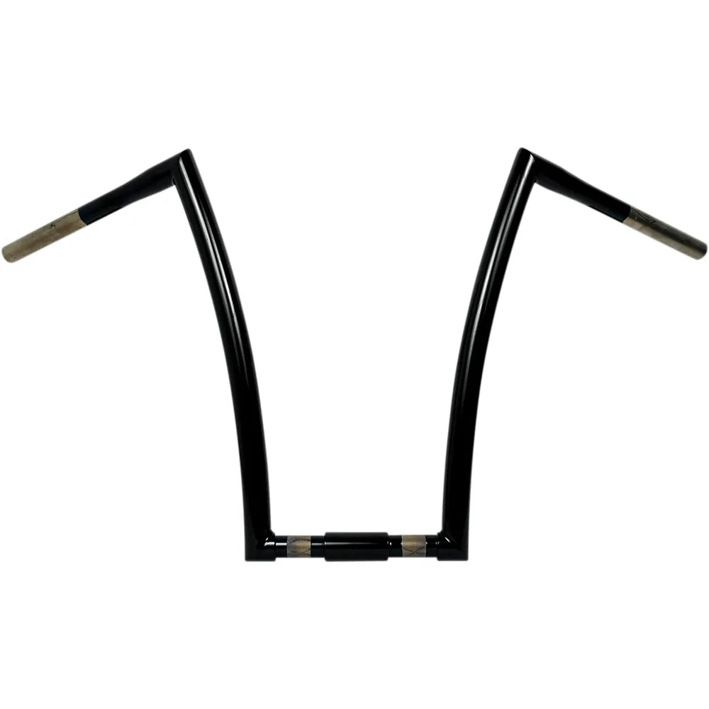 Black 1-1/4" Springer Style Strip Handlebar With 17" Rise