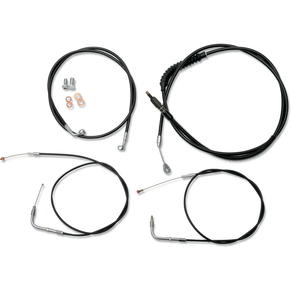 Standard Black Vinyl Braided Handlebar Cable/Brake Line Kit For 15" - 17" Ape Hanger Handlebars66571974