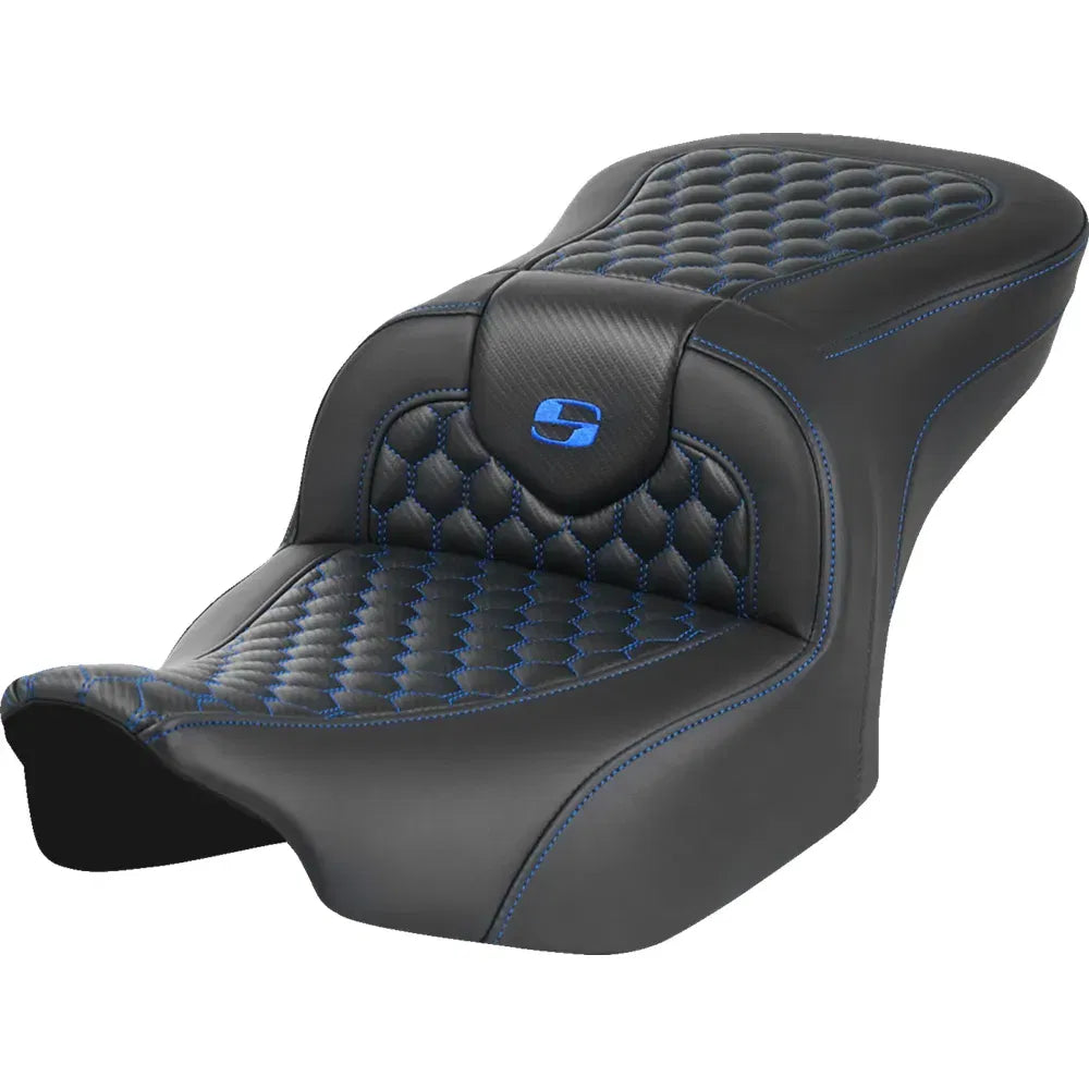 Asiento Honeycomb Roadsofa™ - Asiento Roadsofa™ - sin respaldo - Honeycomb - Costura azul - FLTR/FLHX '23-'24