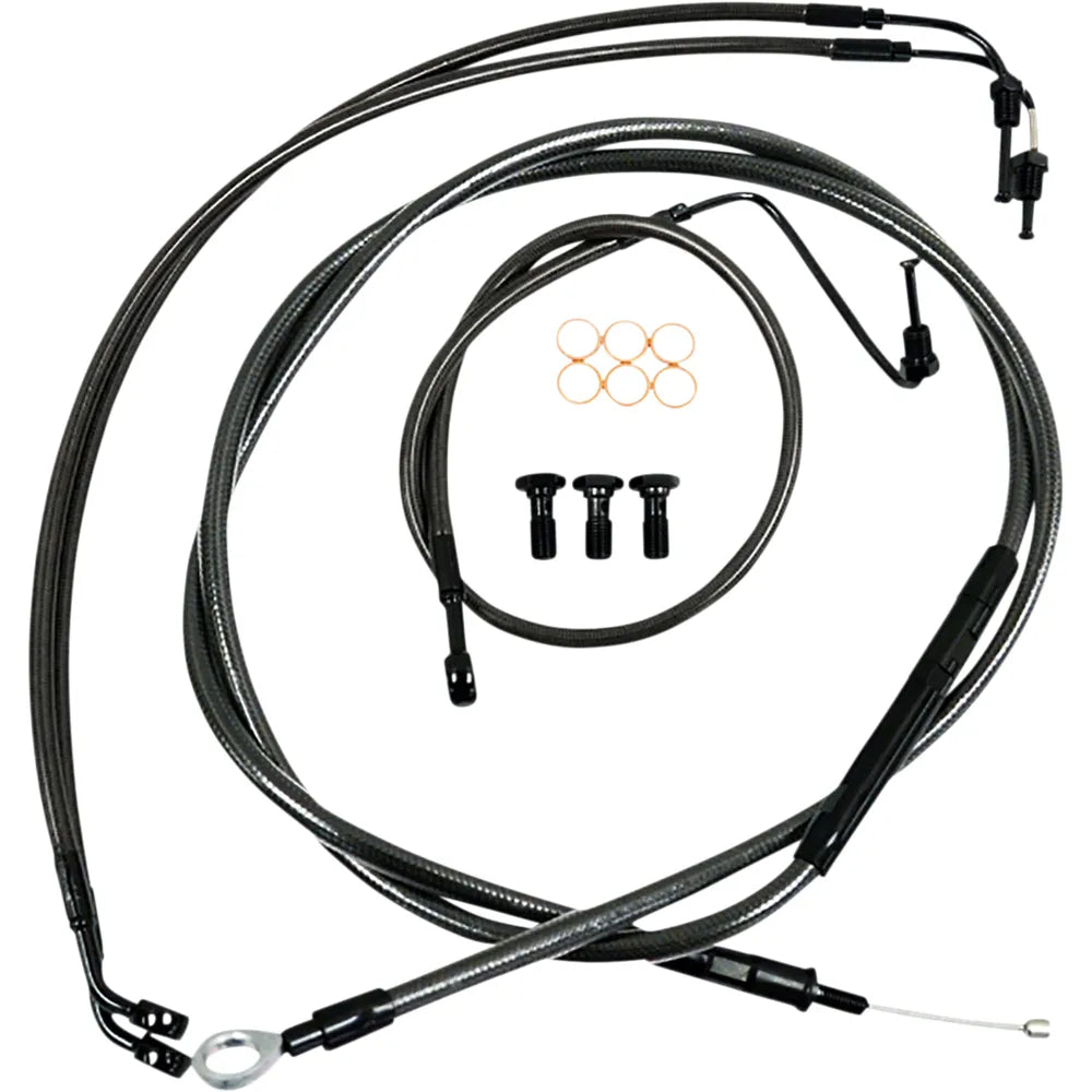 Handlebar Cable/Brake Line Kit - 18" - 20" Ape Hanger Handlebars - Midnight