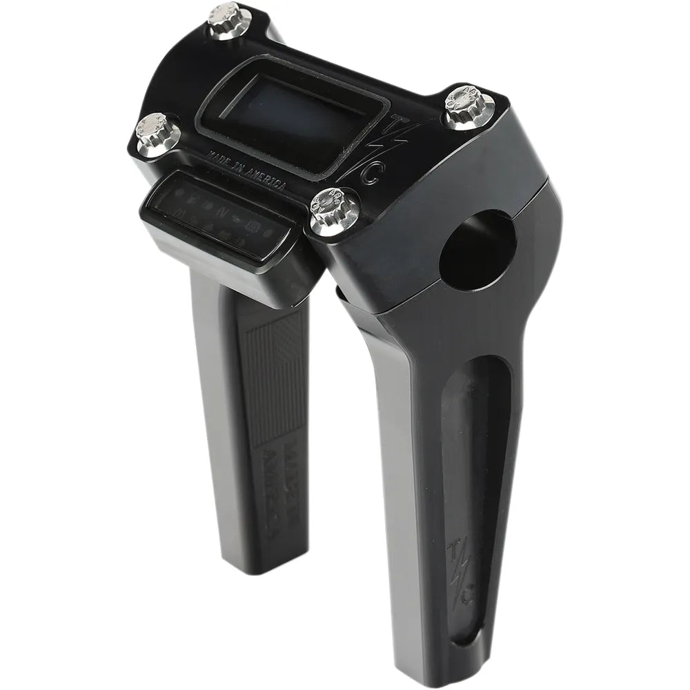 Soporte de Manillar Recto Negro de 6" con Recorte para Manómetro