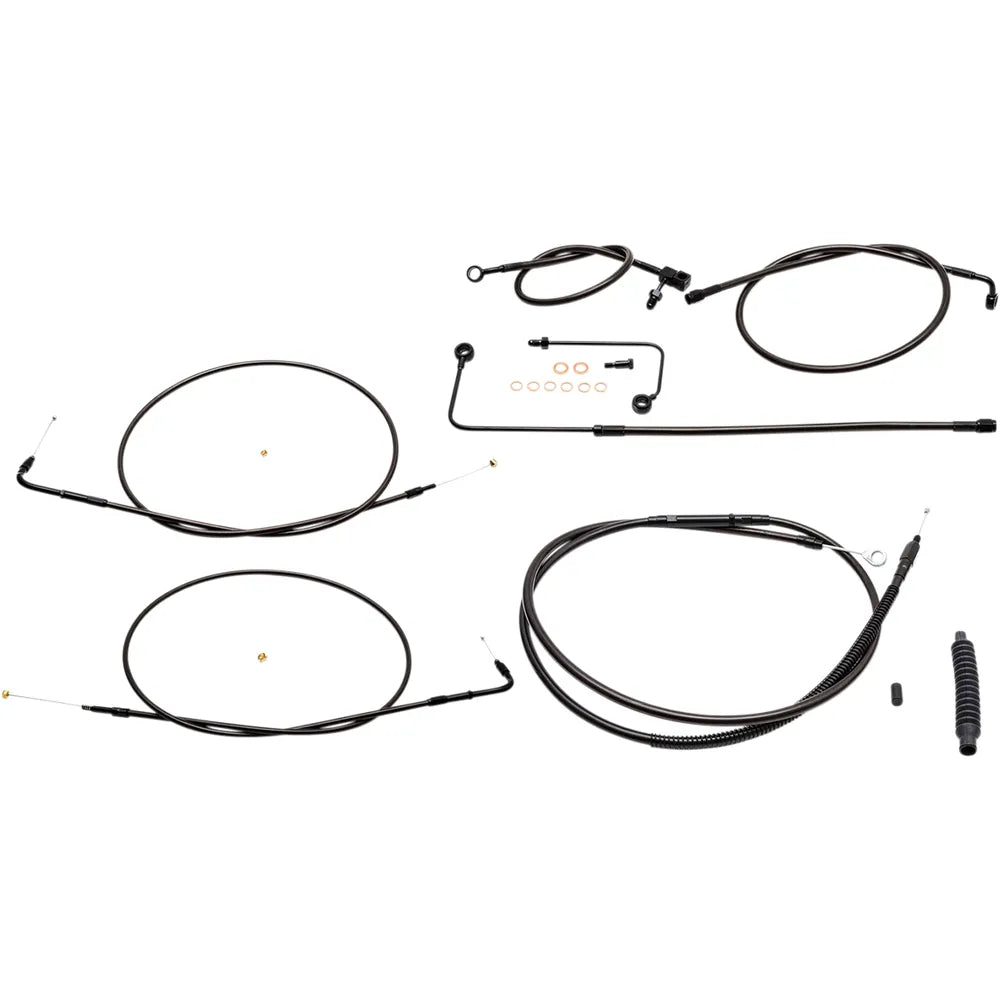 Standard Midnight Braided Handlebar Cable/Brake Line Kit for 12" - 14" Ape Hanger Handlebars573662642