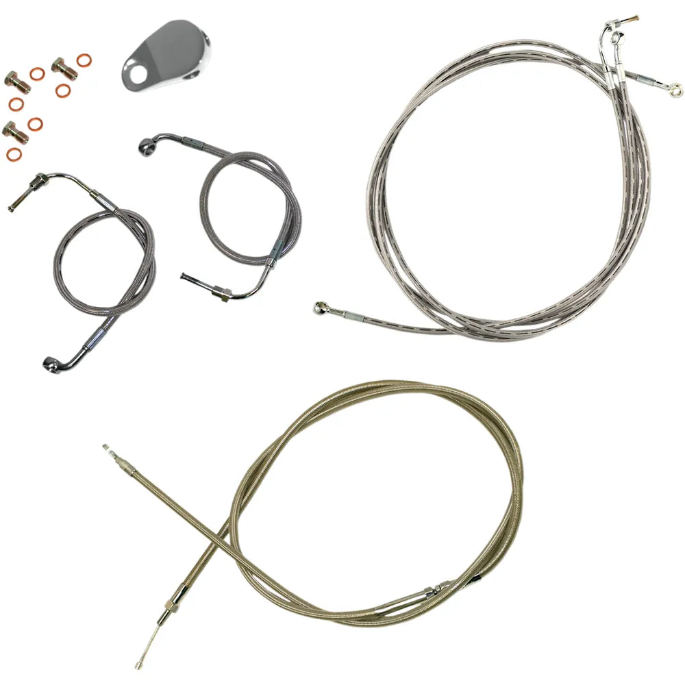 Standard Stainless Braided Handlebar Cable/Brake Line Kit For 12" - 14" Ape Hanger Handlebars60067713