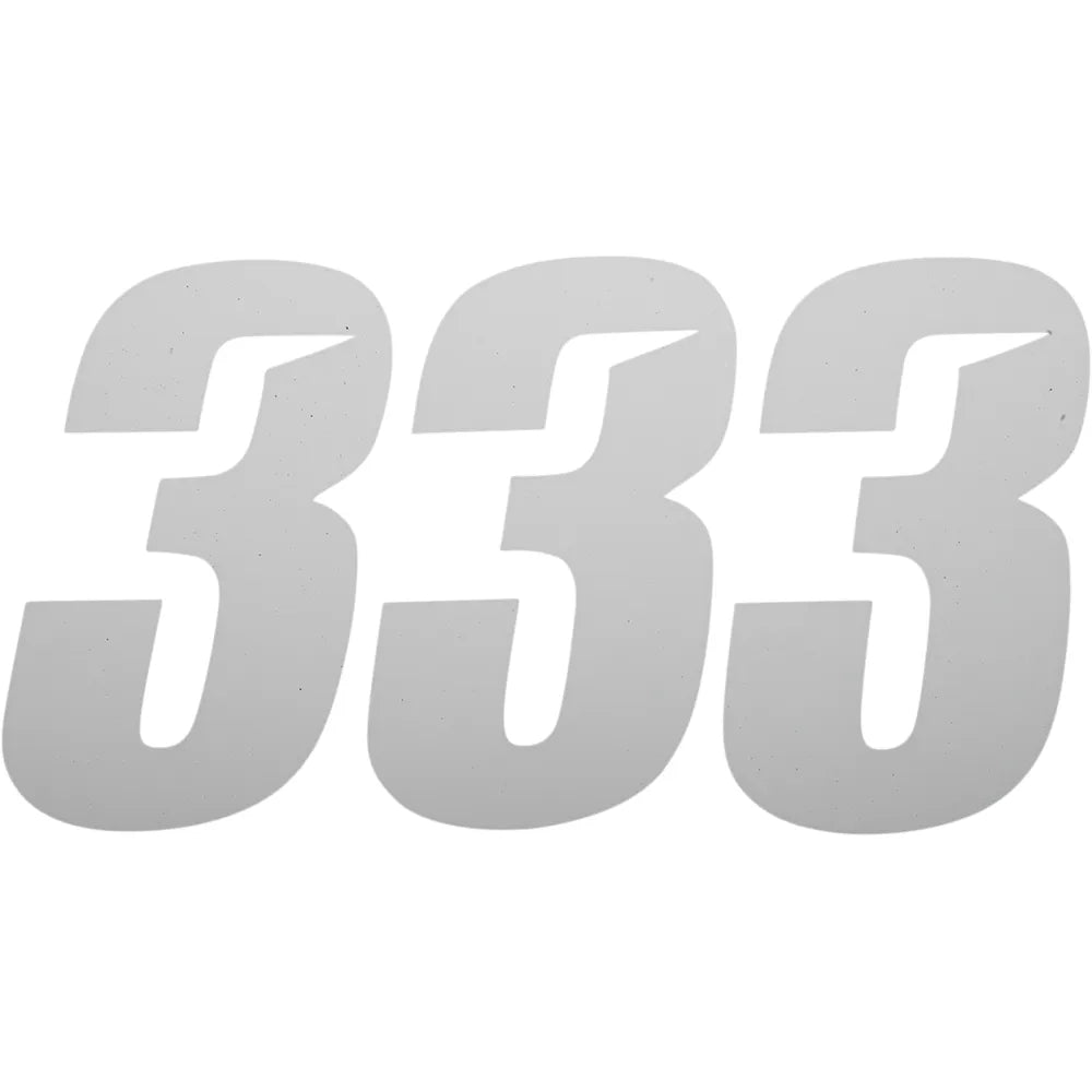 Slash Number Plate - #3 - White - 6"