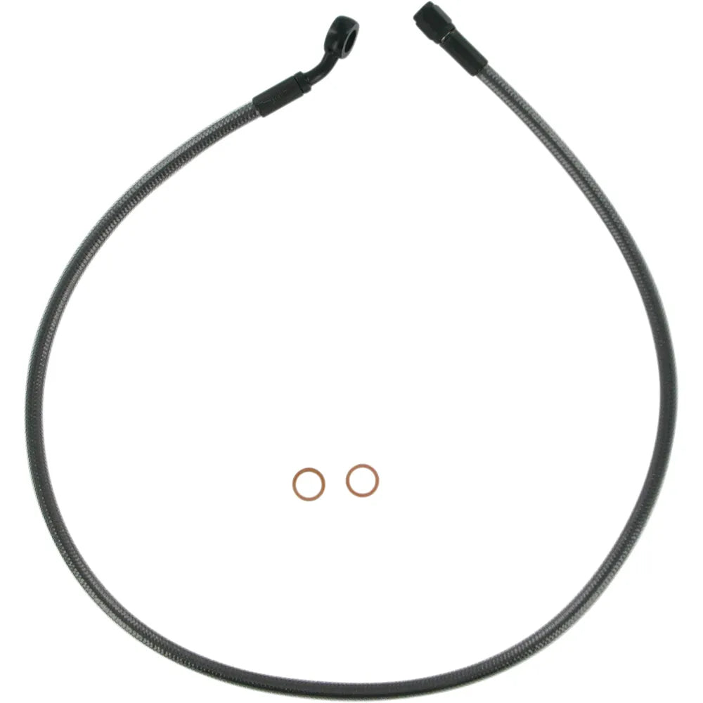 Kit de línea de freno superior delantero trenzado sin ABS de longitud alternativa Designer Series - Línea de freno - 10 mm-35° - 29" - Black Pearl
