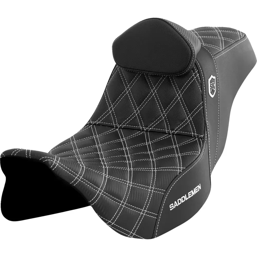 Asiento Pro Series SDC Performance Grip - Asiento Pro Series SDC Performance - con respaldo - Costura blanca - FLH/FLT '08-'23