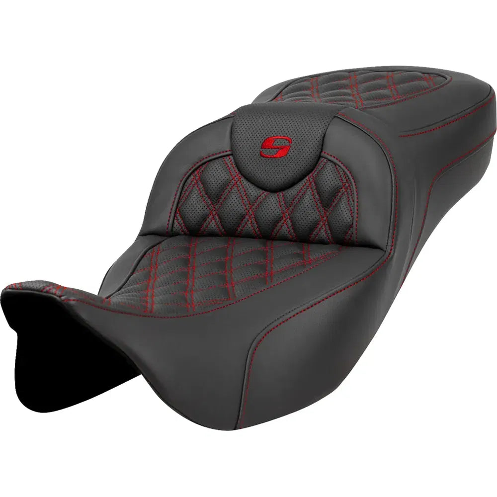 Asiento RoadSofa™ de alcance extendido - Asiento Roadsofa™ de alcance extendido - Costura de celosía - Costura roja - sin respaldo - FL '08-'24
