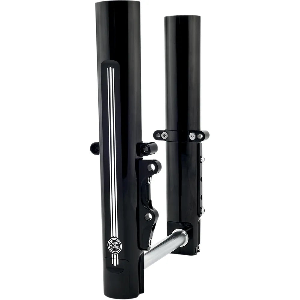 Lower Fork Leg Kit - Single Disc - Contrast Cut - Black/Silver - '14-'20 FL