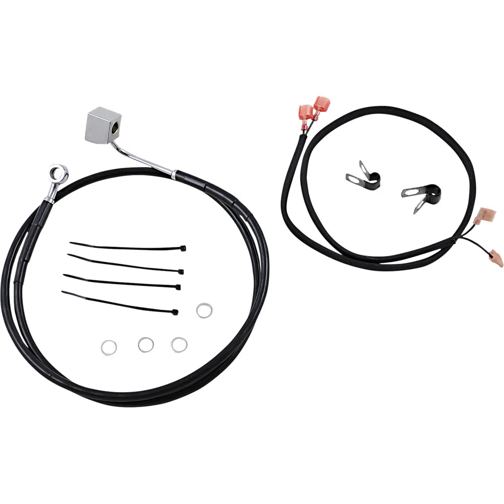 Rear Brake Line - 49-7/16" - Black Stainless Steel