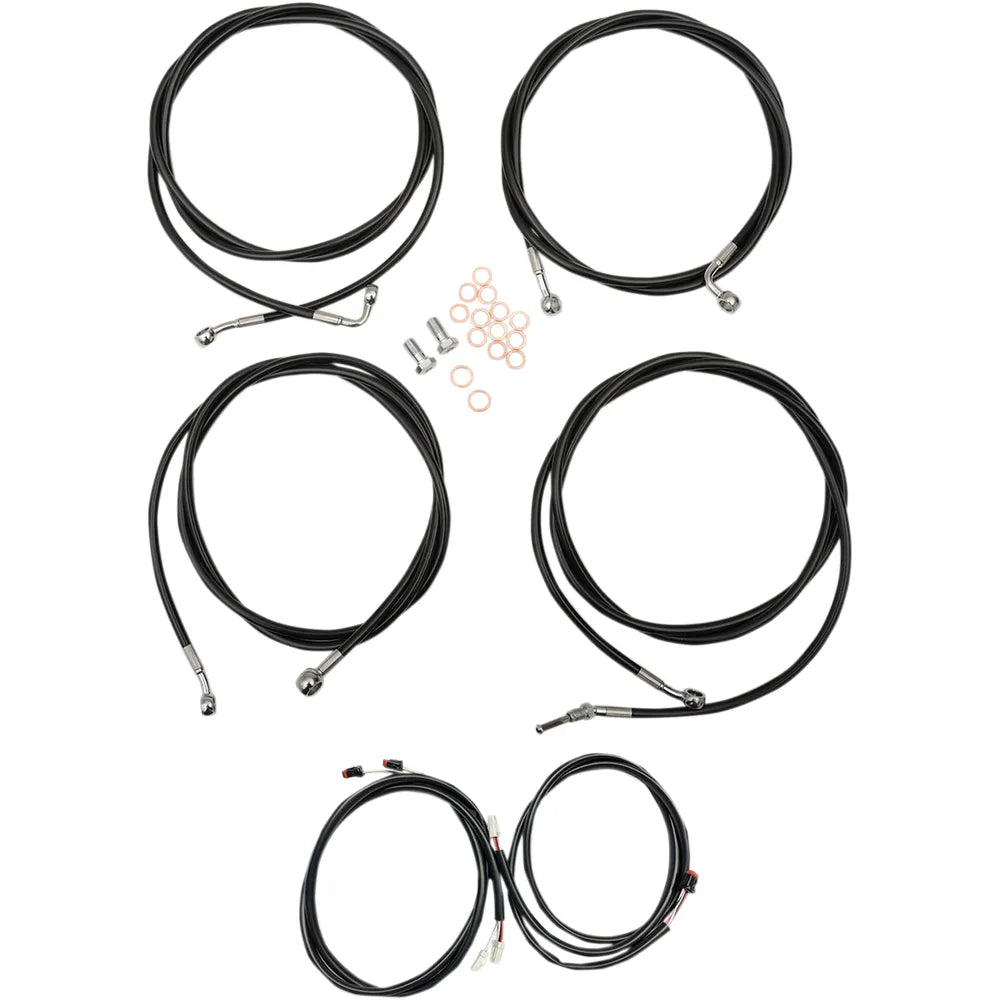 Cable Kit - 12" - 14" Ape Hanger Handlebars - Black