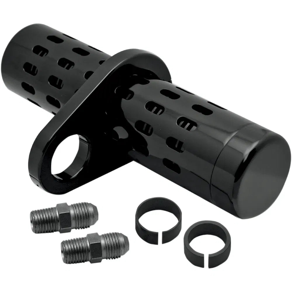 No Gauge Oil Cooler Kit - Black - 1"- 1-1/4"