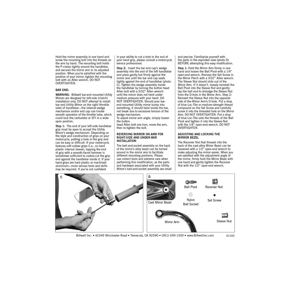 Espejo Biltwell teardrop clamp-on 7/8"