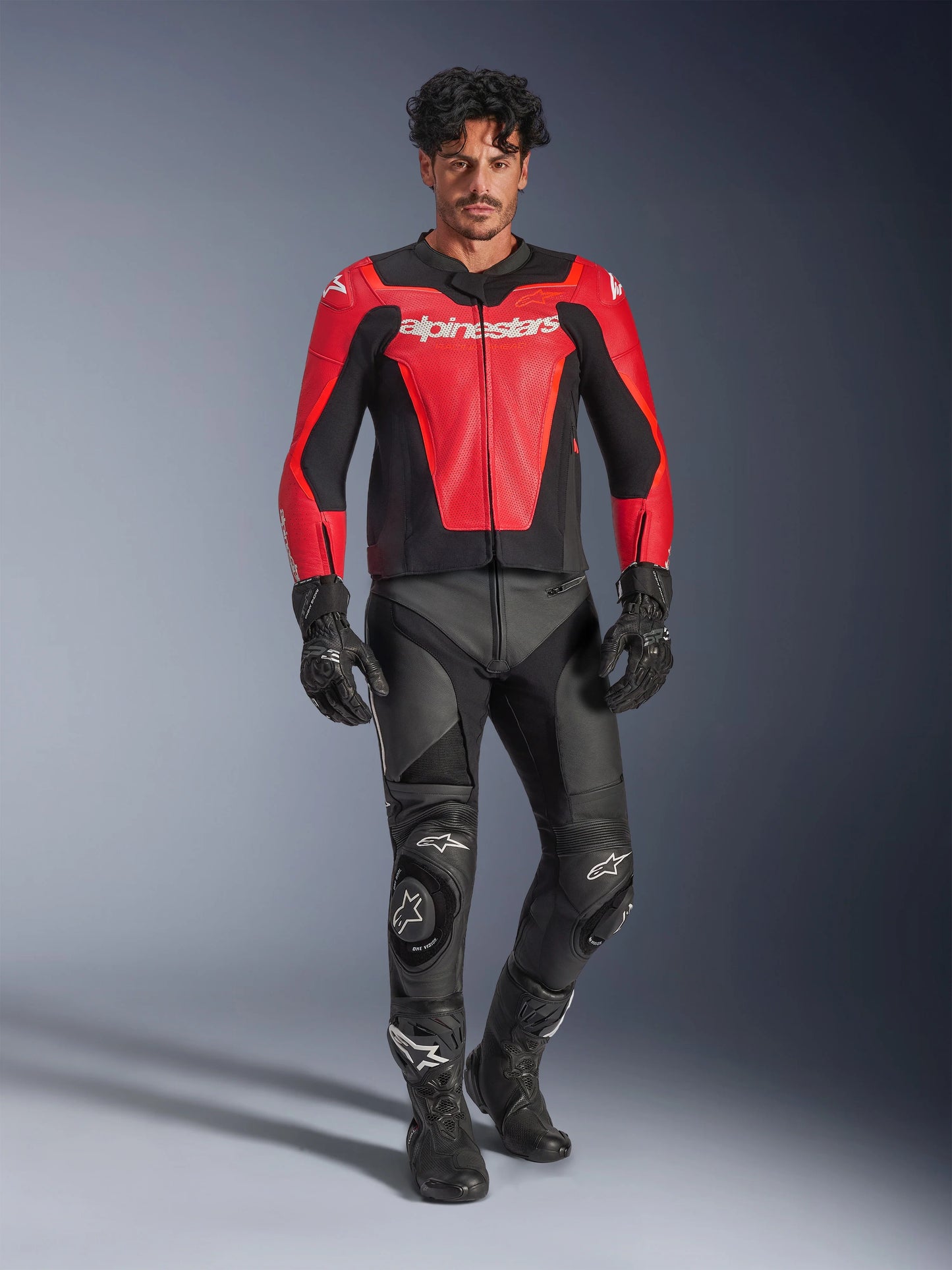 Chamarra de Piel Alpinestars GP Force v2 Airflow - Rojo