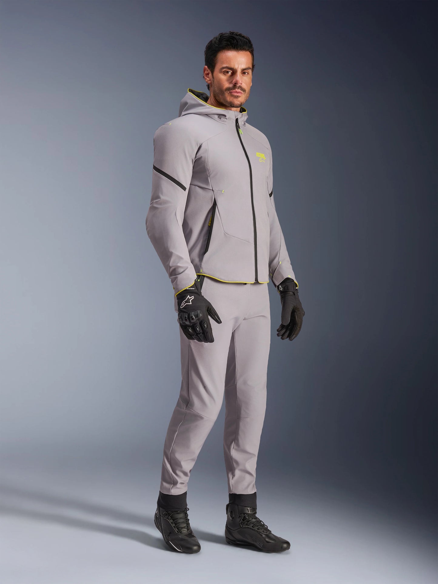 Chamarra Alpinestars Aeroshell WP - Gris medio/Amarillo fluo