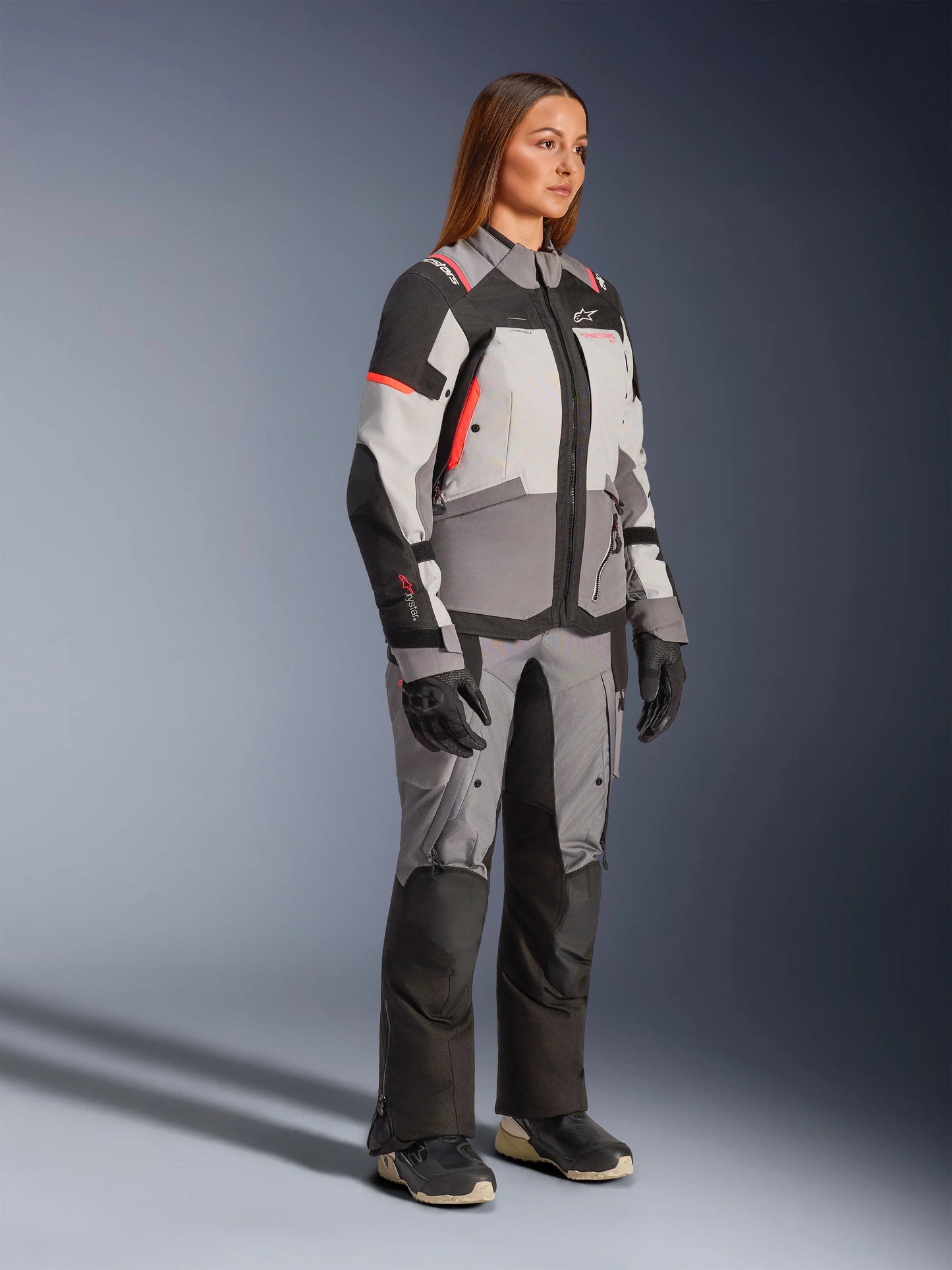 Chamarra Alpinestars Stella Andes v4 Drystar - Gris/Gris hielo/Negro/Coral
