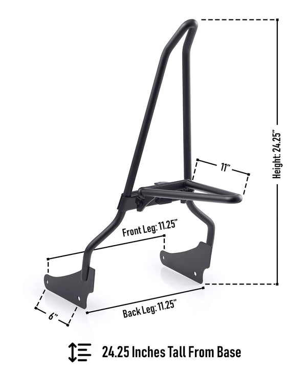 Sissy Bar Viking Bags Iron Born con parrilla plegable