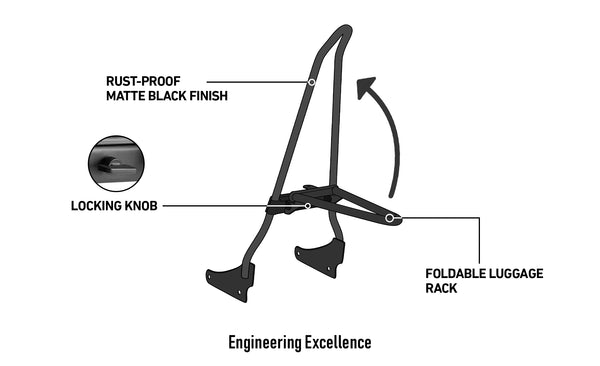 Sissy Bar Viking Bags Iron Born con parrilla plegable