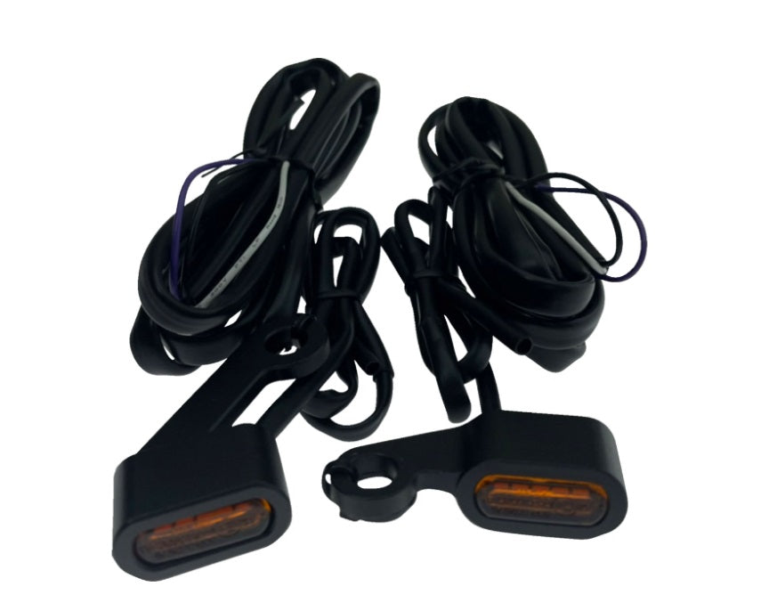 Direccionales de manillar - negro/lente ambar