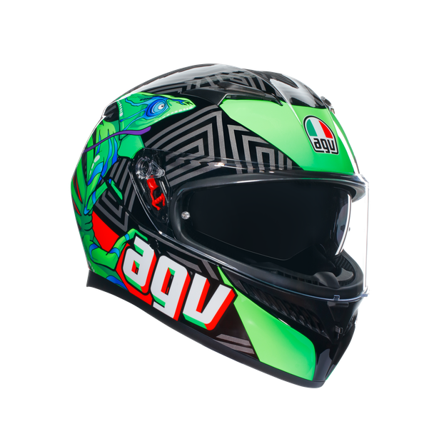 Casco AGV K3 Kamaleon - Negro/Rojo/Verde