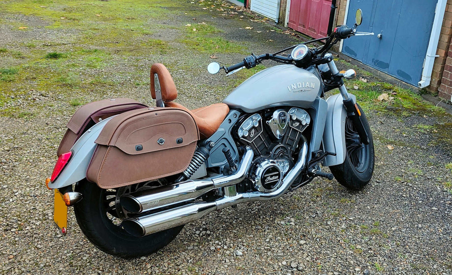 Alforjas de piel Viking Bags Warrior 32L - cafe