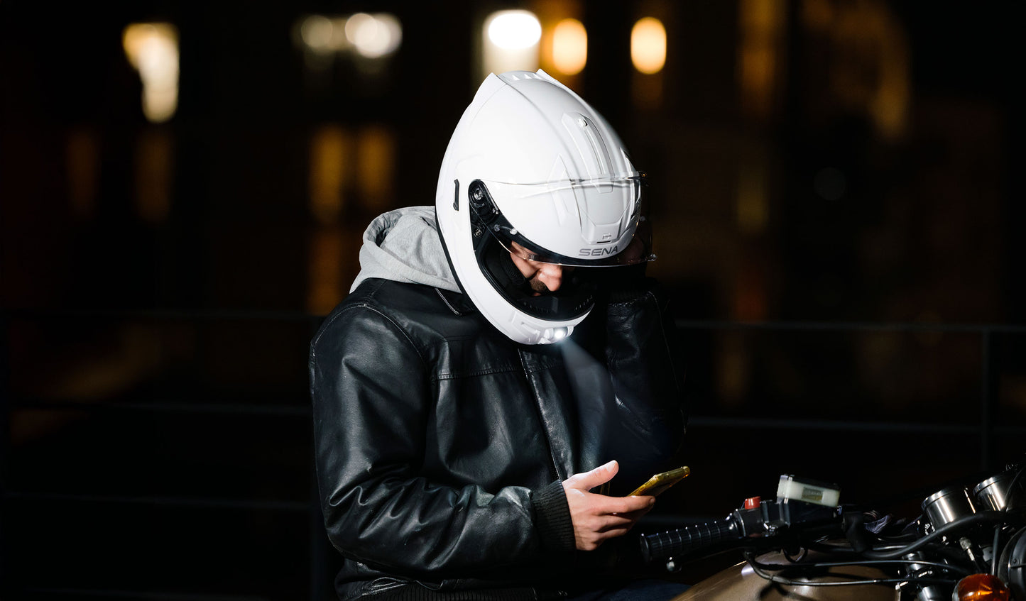 Casco SENA Phantom - blanco