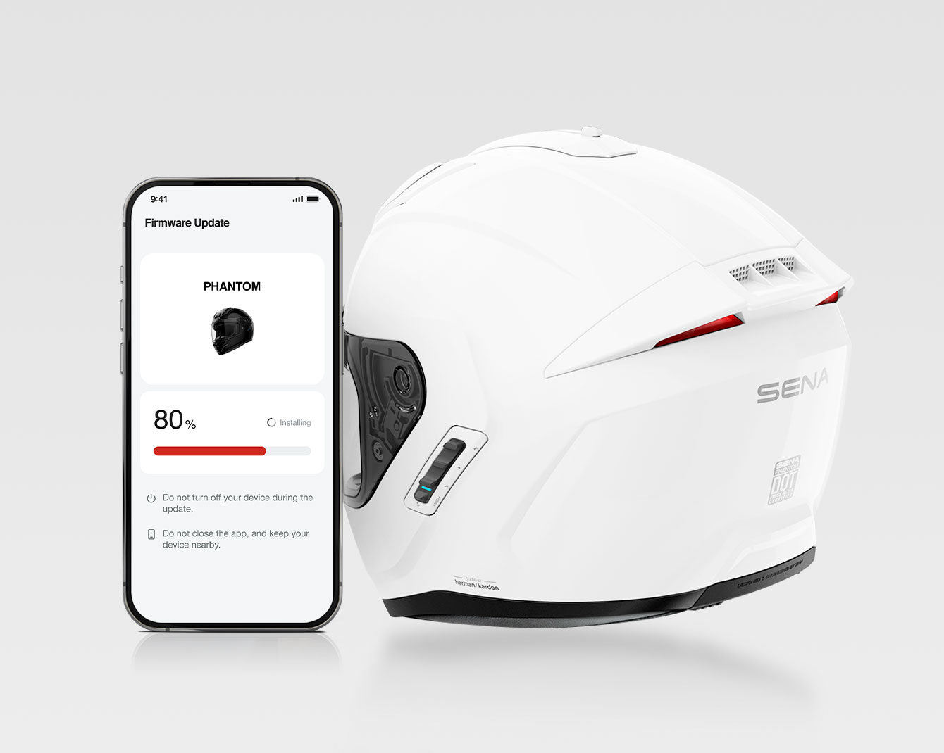 Casco SENA Phantom - blanco