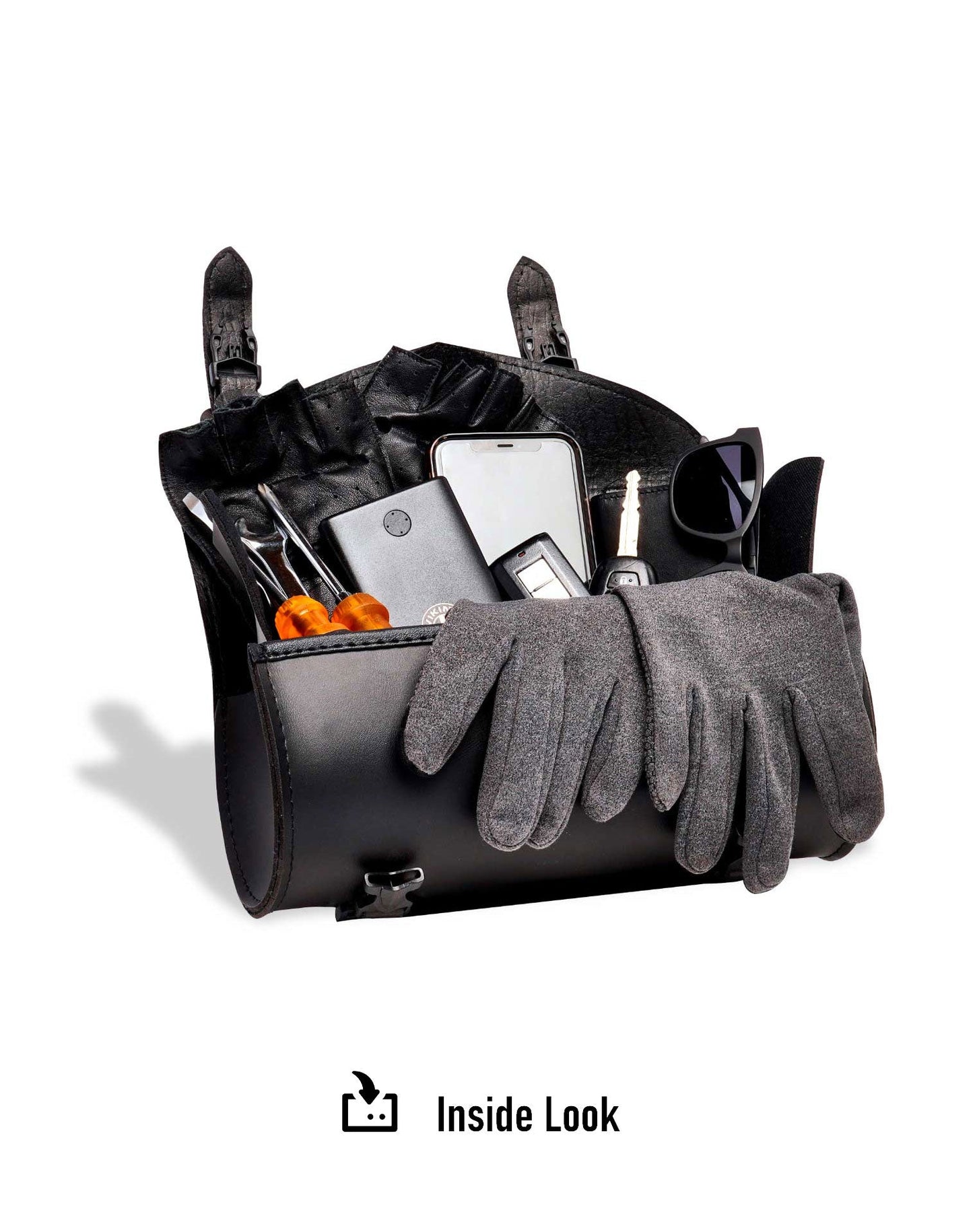 2L - Dark Age Plain Victory Leather Motocicleta Bolsa rollo