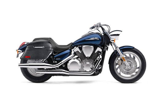44L - Lamellar Stallion XL Honda VTX 1300 C Leather Wrapped Hard Alforjas