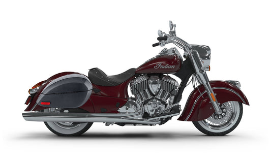 28L - Phantom Large Indian Chief Classic Leather Wrapped Motocicleta Hard Alforjas