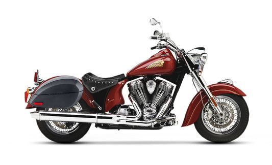28L - Phantom Large Indian Chief Standard Leather Wrapped Motocicleta Hard Alforjas