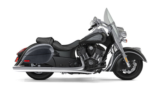 28L - Phantom Large Indian Springfield Leather Wrapped Motocicleta Hard Alforjas