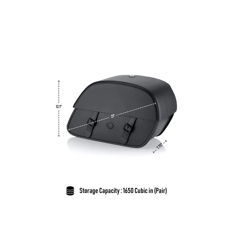 Alforjas de Cuero Baelor 26L con Corte para Amortiguador para Harley Sportster 1200 Nightster XL1200N
