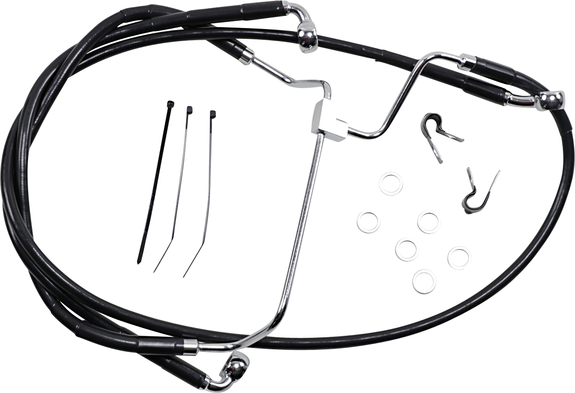 Brake Line - Front - Black - +10"