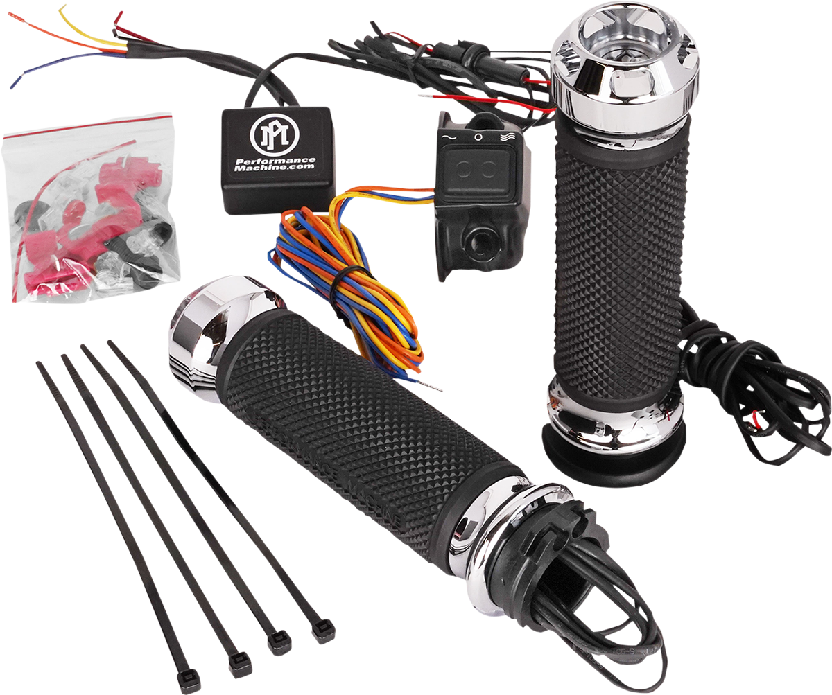 Grips - Apex - Heated - Cable - Chrome