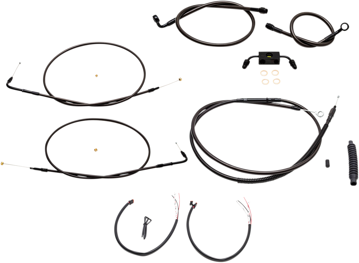 Cable Kit - 15" - 17" Ape Hanger Handlebars - Midnight