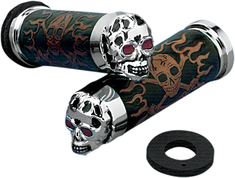 Puños Skull Red Eyes de 1"- Cromo