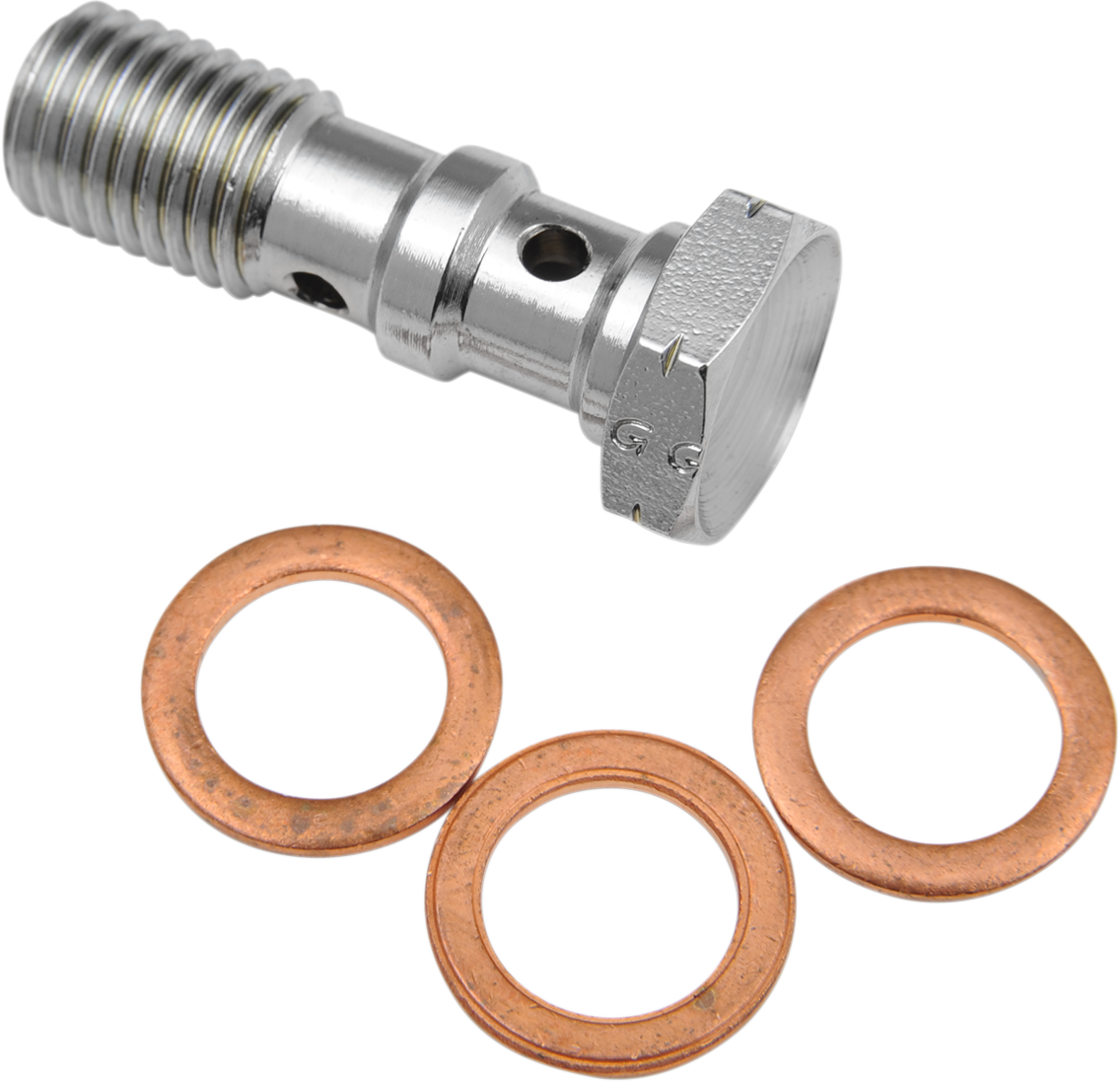 Banjo Bolt - 10 mm x 1.25 mm - Double - Chrome