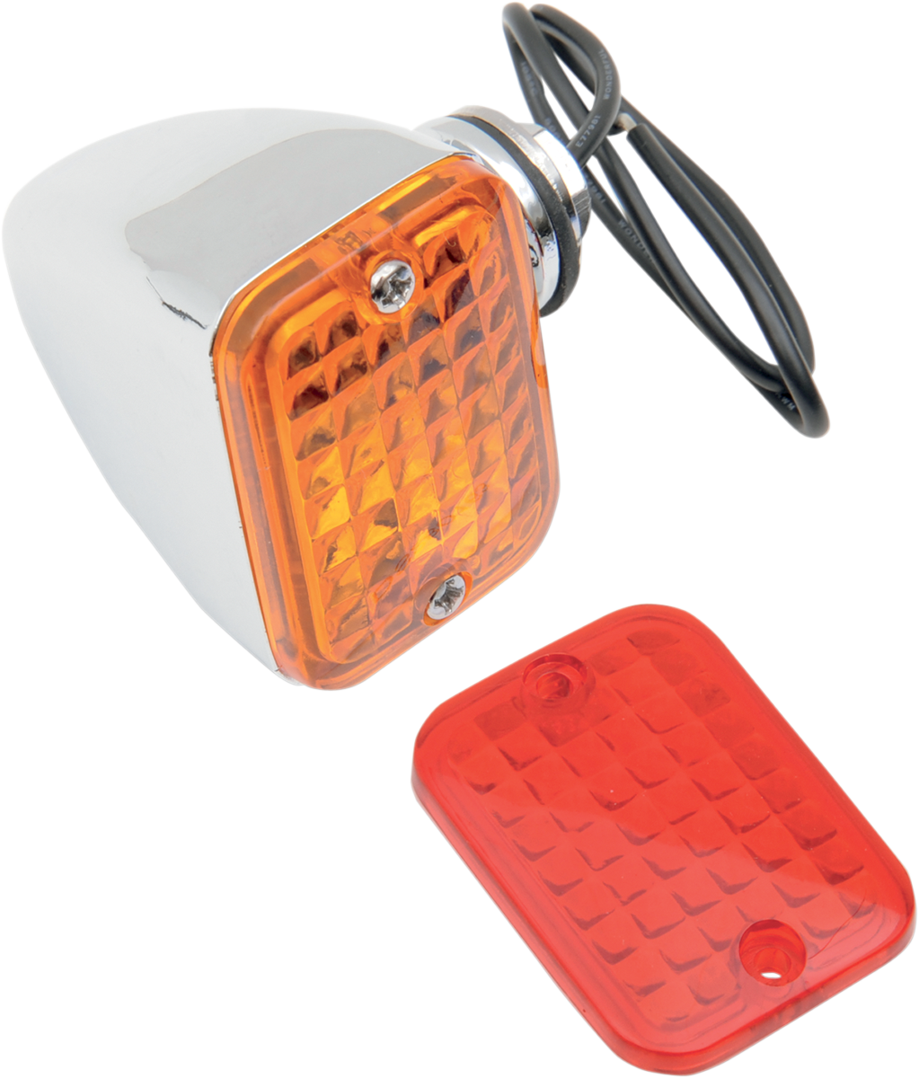 Luz Rectangular de Filamento Único - Ámbar/Rojo