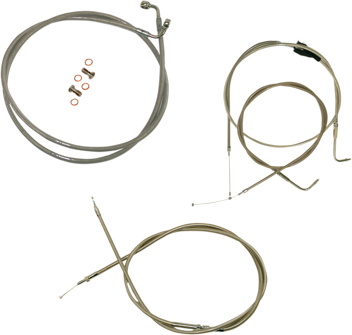 Handlebar Cable/Brake Line Kit - 18" - 20" Ape Hanger Handlebars - Stainless Steel