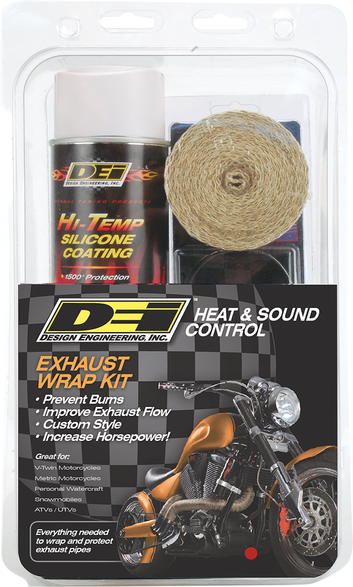 Exhaust Wrap Kit - Tan Wrap w/ White HT Silicone Coating