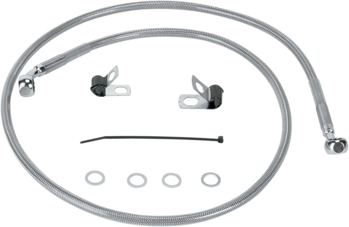 Front Brake Line XL-C 04-13 Clear-Coated Stainless Steel