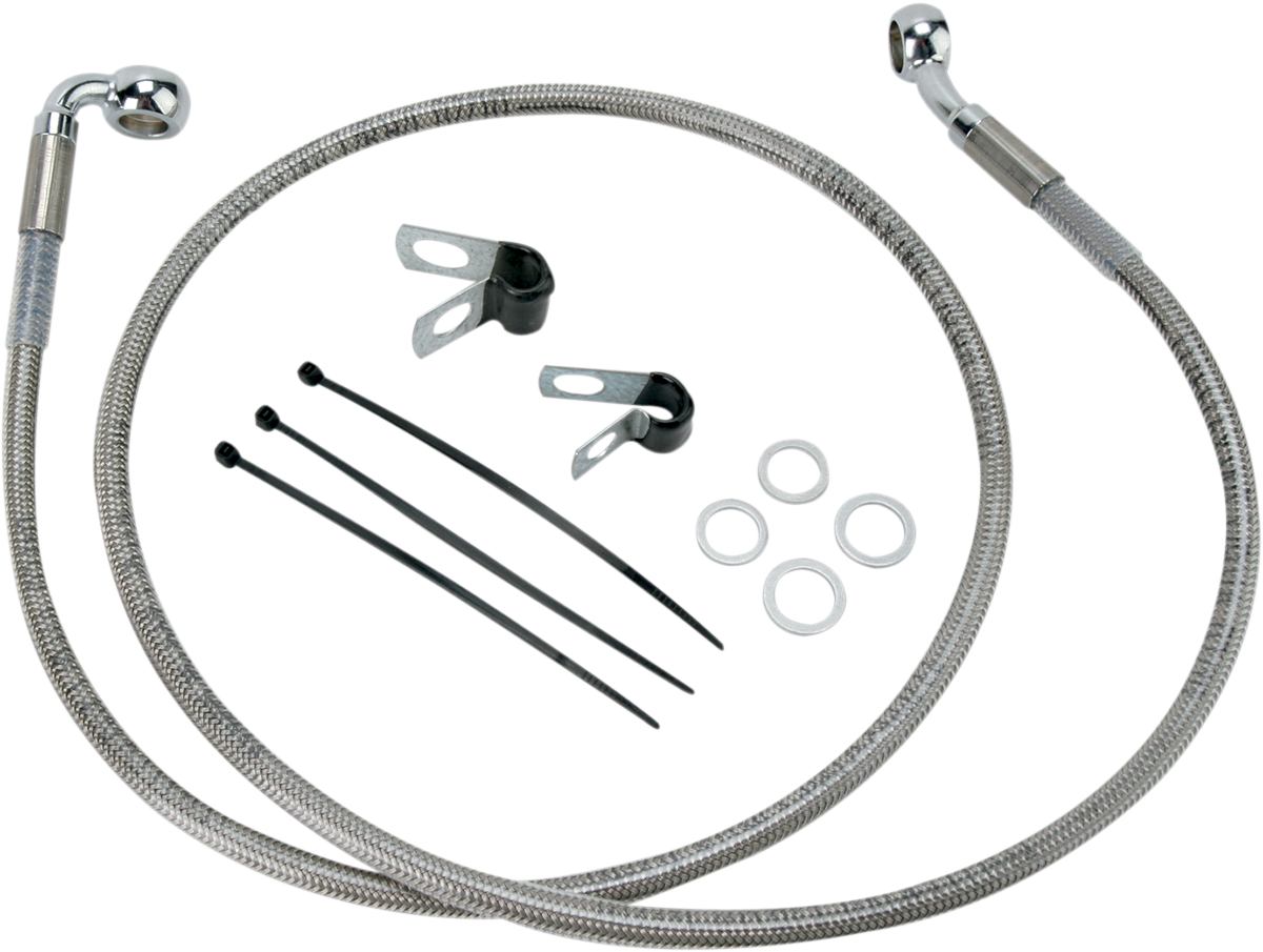 2" Brake Line - Front - Stainless Steel - FXD 00-5